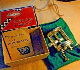 Vintage Shakespeare Fishing Reel Criterion 1960as Deluxe - Bag - Booklet