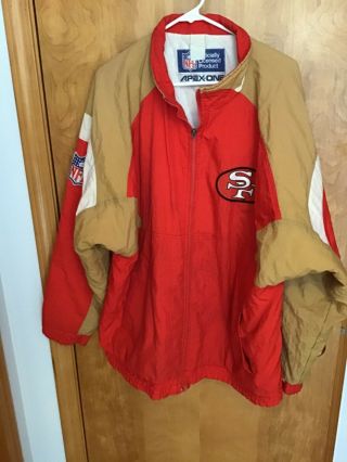 Vintage 90’s Apex One Pro Line Nfl San Francisco 49ers Quilted Puffer Jacket Xxl
