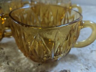Vintage Amber Glass Square Punch Cups 2