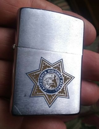Vintage Zippo Lighter Chp California Highway Patrol 1960s
