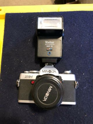 Vintage Minolta Xg - 1 35mm Camera W/ Md 50mm 1:2 Lens,  Vivitar Sms30