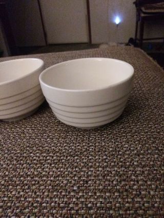 3Scio Pottery White Ribbed Cereal Soup Bowl Vintage USA Cream Ivory Ceramic OHIO 2