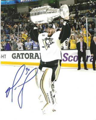 Matt Murray Signed Pittsburgh Penguins 8x10 Stanley Cup Photo 2 W/coa