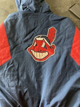 Vintage Cleveland Indians Chief Wahoo Mlb Starter Jacket Youth Large Rare Grail