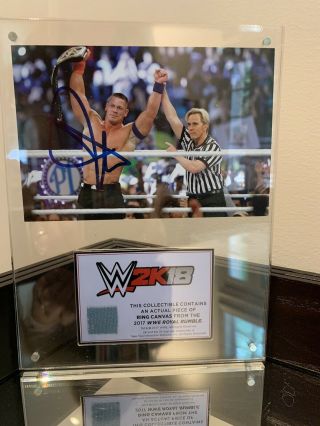 John Cena Nuff Edition 2k18 Plaque Royal Rumble Ring Canvas Signed/autographed