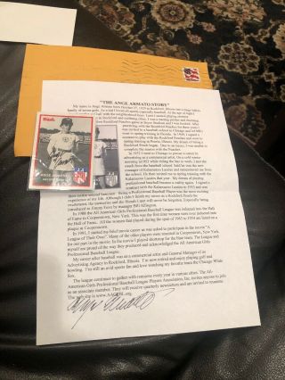 Aagpbl Autograph Of Ange Armato Autographed Card And Long Long Letter Of Life V