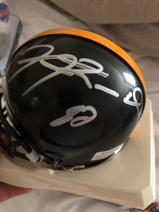Antwain Randle El and Bubby Brister Pittsburgh Steelers signed mini helmet. 2