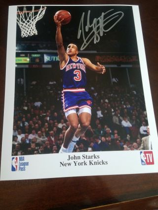 John Starks Signed 8x10 Autographed Picture Photo Auto York Knicks Auto Ny
