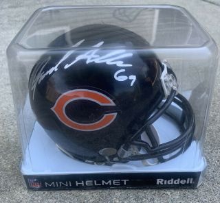 Jared Allen 69 Signed Chicago Bears Mini - Helmet,  Psa - With Case/packaging