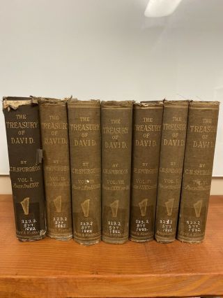 Rare The Treasury Of David By C.  H.  Spurgeon 1882 Complete Volumes 1 - 7