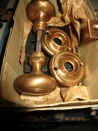 Vintage Antique Brass Russwin Mortise Lock and Door Knob Set 3