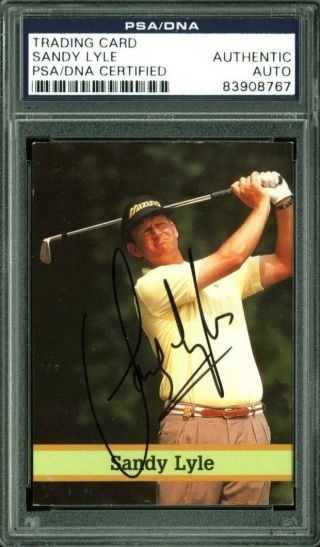 Sandy Lyle Authentic Signed Card Fax Pax Golf 26 Autographed Psa/dna Slabbed