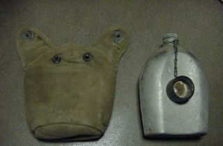Vintage Ww2 Era Us Military Canteen Dated 1944 With Case