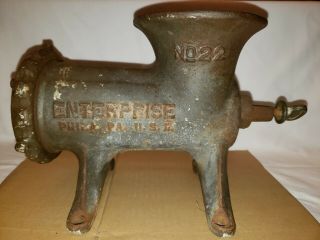 Vintage Enterprise No.  22 Cast Iron Meat Grinder / No Handle