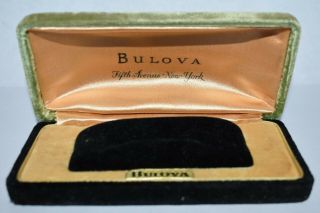 Vintage Bulova Fifth Avenue Green & Black Watch Case/box