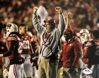 Paul Chryst Signed Autographed Wisconsin Badgers 8x10 Photo Psa/dna