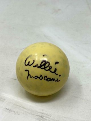 Willie Mosconi Signed Pool Ball White Cue American Billiards Autograph