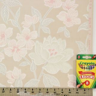 1950s Vintage Wallpaper Pink and White Flowers on Beige 3