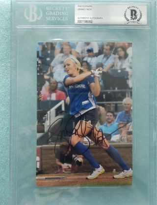 Jennie Finch Autographed Signed 4x6 Photo Beckett Bas Encapsulated