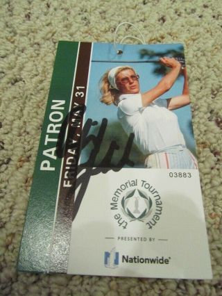 Phil Mickelson Masters Champ Nicklaus Memorial Tournament Golf Badge Auto Signed