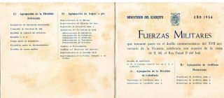 Program Of The Military Parade In Madrid General Franco & King Faisal Ii Of Iraq