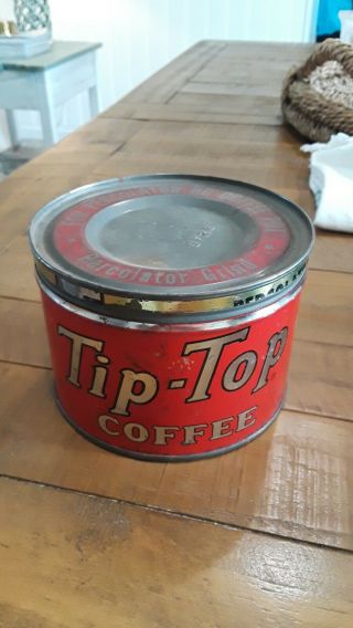 Tip Top Coffee Vintage Tin Can 1 Lb.