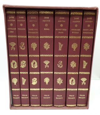 Folio Society - Complete Boxed 7 Vol Set Of Jane Austen Novels 1975