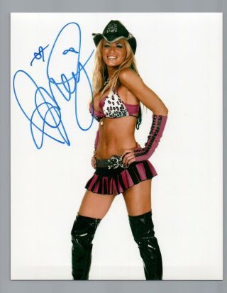 Ashley Massaro Wwe Diva Autographed 8x10 Photo 5a Pro Wrestling Playboy