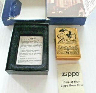 Vintage Nos Brass Zippo Lighter Graceland 50th Anniversary 1957 - 2007 Box W/coa