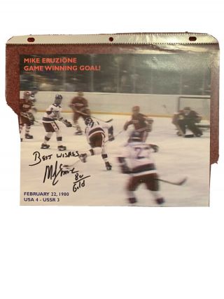 Mike Eruzione 1980 Olympic Miracle On Ice Gold Medal Signed Autographed 8x10 14