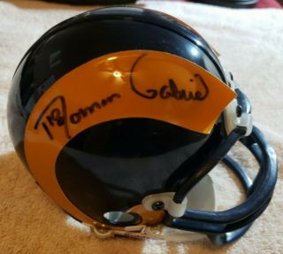 Roman Gabriel Los Angeles Rams Signed Mini Nfl Football Helmet Autograph