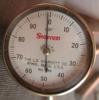 Vintage Starrett No.  196 Jeweled Dial Indicator and attachments 2