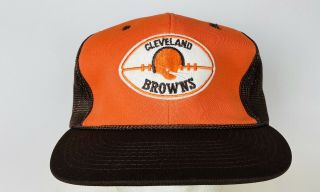 Vintage Cleveland Browns Trucker Hat Cap Snapback Rope Mesh Back Large