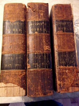 1832 Family Bible Of Sylvanus Church Amherst Ma,  Thomas Scott 