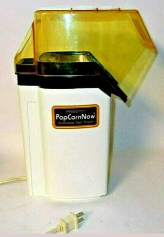 Vintage Presto® Popcorn Now Hot Air Continuous Corn Popper Model 0481001 -