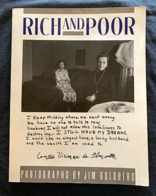 Rich And Poor Photographs By Jim Goldberg Rare 1985 Random House Pb Oop