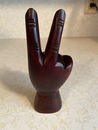 Vintage 1970 ' s Hand Carved Wooden 6 