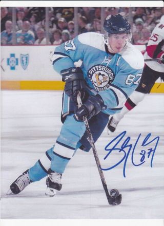 Nhl Pittsburgh Penguins Sidney Crosby Signed Autograph Game Photo
