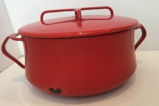 Vintage Dansk Design France Ihq Red Enamel Dutch Oven Pot Lid 2qt 7.  25” Diam Mcm