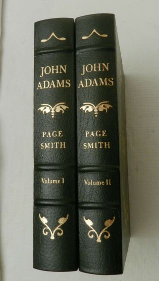 1988,  2 Vol,  John Adams By Page Smith,  Easton Press Leather,  Notes/bookplate