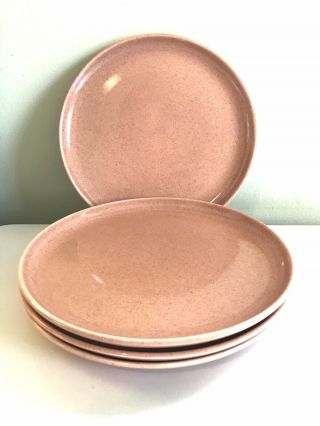 4 Vtg Steubenville Russel Wright American Modern Pink Coral Salad Plates