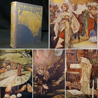 1911 Big Book Fairy Tales Illustrations Colour Plates Fantasy Charles Robinson