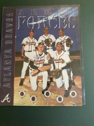1993 Atlanta Braves Costacos Bros.  Armed Forces Poster Signed By Steve Avery