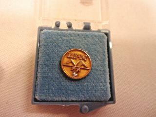 Vintage 10k Gold W/ Diamond The May D & F 25 Year Service Pin On Case
