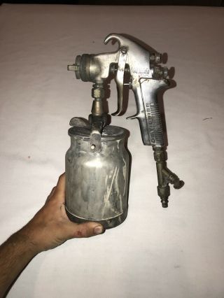 Vintage Devilbiss Type Jga - 502 Paint Spray Gun With Canister