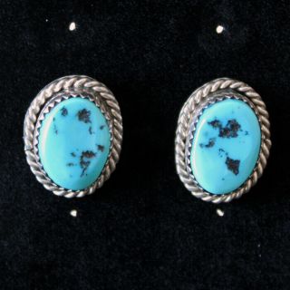 Vintage Navajo Sterling Silver Turquoise Post Earrings