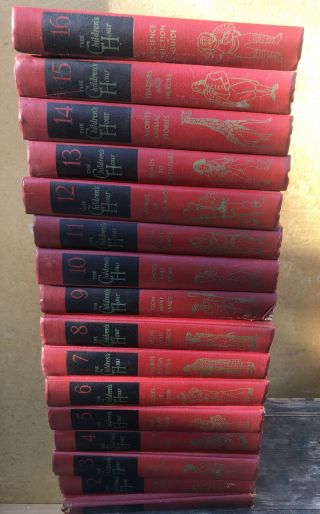 1954 Spencer Press The Children’s Hour Story Books Complete 1 To 16 Volume Set