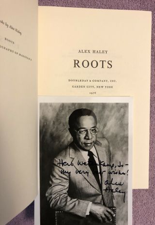 Signed By Alex Haley - Alex Haley Roots - 1st Ed.  (1976) Scarce In Rare Jacket
