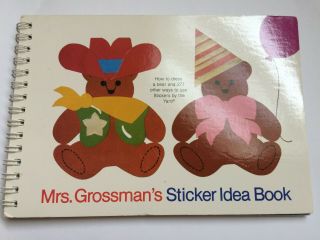 Rare Vintage 80s Mrs.  Grossman Sticker Idea Book - Stickers By The Yard (1982)