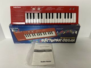 Vintage Radio Shack Programmable Electronic Organ Keyboard Red 60 - 2337